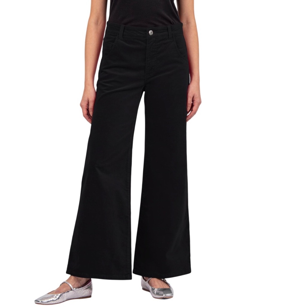 Kut From The Kloth Womens Jeans Size 6 Black Velveteen High Rise Flare New